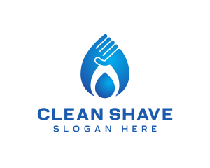 Blue Clean Hand logo design