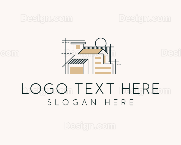 House Blueprint Architecture Design Logo