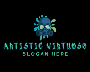 Gas Mask Graffiti logo design