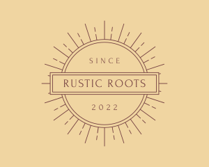 Rustic Hipster Badge logo design