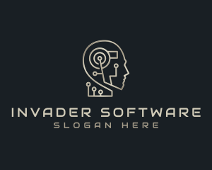 Artificial Intelligence Software Circuit logo design