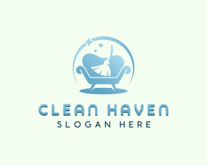 Sofa Broom Cleaning logo design