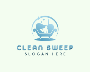 Sofa Broom Cleaning logo design