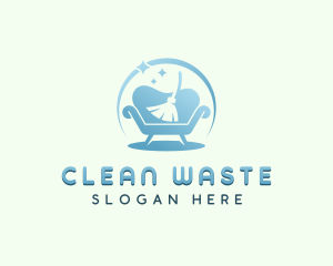 Sofa Broom Cleaning logo design