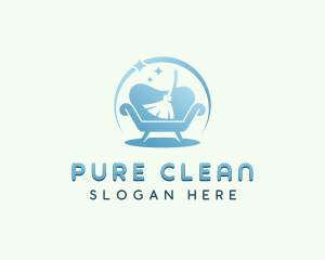 Sofa Broom Cleaning logo design