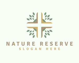 Nature Leaf Cross logo design