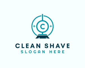 Broom Cleaning Housekeeper logo design