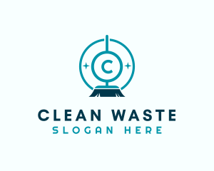 Broom Cleaning Housekeeper logo design