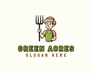 Pitchfork Farmer Gardener logo design