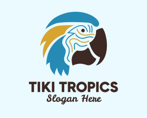 Tropical Parrot Head  logo design