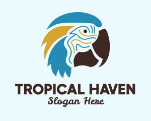 Tropical Parrot Head  logo design