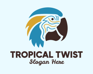 Tropical Parrot Head  logo design