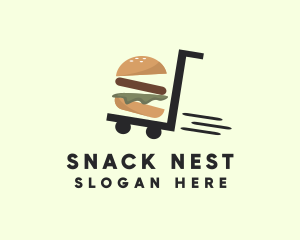 Hamburger Food Delivery logo design