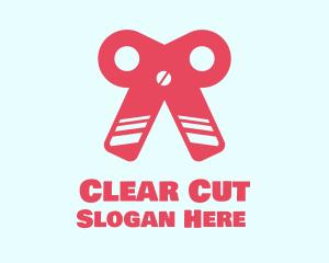 Pink Ribbon Scissors logo design