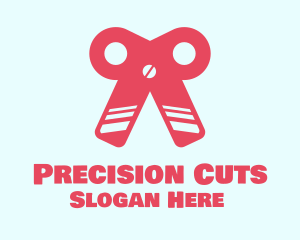 Pink Ribbon Scissors logo design