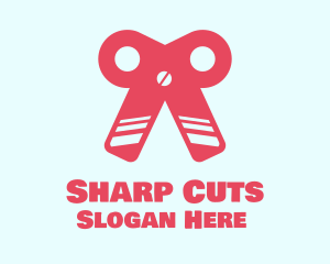 Pink Ribbon Scissors logo design