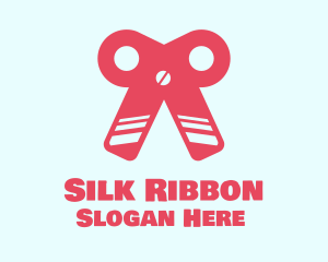 Pink Ribbon Scissors logo design