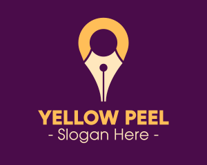 Pen Nib Location Pin logo design