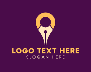 Pen Nib Location Pin Logo