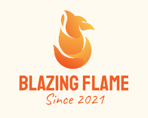 Orange Fire Phoenix  logo design