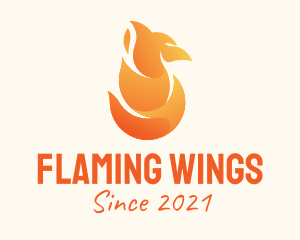 Orange Fire Phoenix  logo design