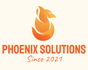 Orange Fire Phoenix  logo design