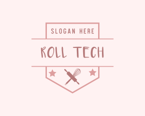 Whisk Rolling Pin Chef logo design