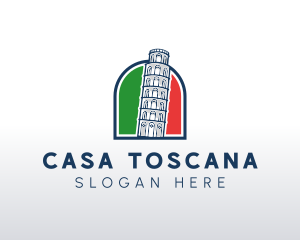 Italy Pisa Tower  logo design