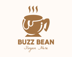 Brown Hot Coffee logo design