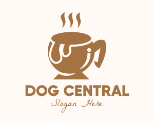 Brown Hot Coffee logo design