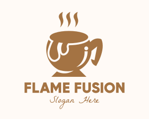 Brown Hot Coffee logo design