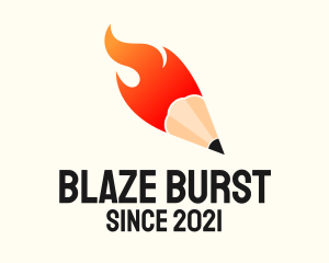 Flaming Writing Pencil logo design