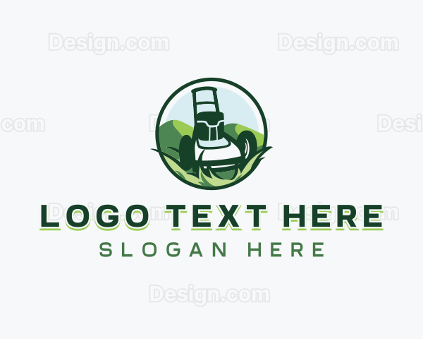 Grass Lawn Mower Logo