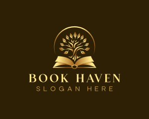 Luxury Book Tree logo design