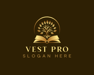 Luxury Book Tree logo design