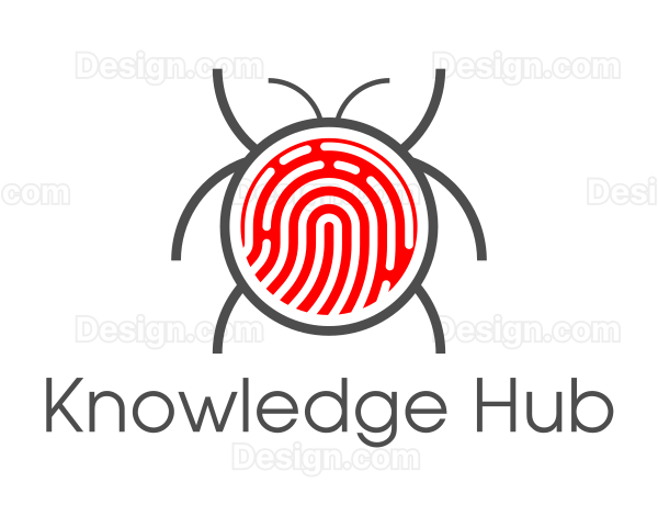 Red Fingerprint Bug Logo