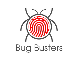 Red Fingerprint Bug logo design