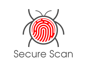 Red Fingerprint Bug logo design