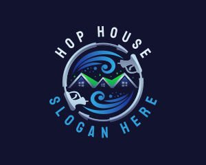 House Power Wash Cleaner logo design