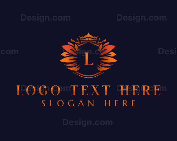 Elegant Leaves Crown Logo