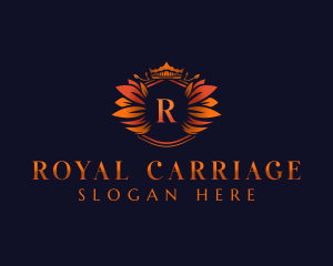 Elegant Leaves Crown logo design