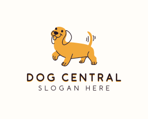 Dachshund Pet Cartoon logo design