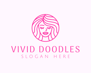 Woman Beauty Hair logo design