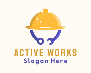 Construction Hat Tools logo design