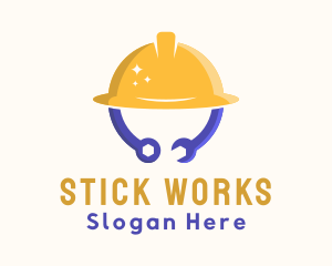 Construction Hat Tools logo design