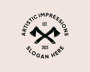 Rustic Hipster Axe logo design