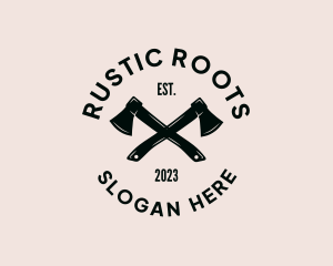 Rustic Hipster Axe logo design