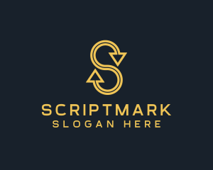 Marketing Arrow Letter S  logo design