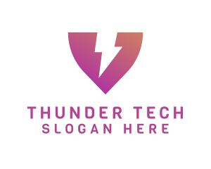 Purple V Thunder logo