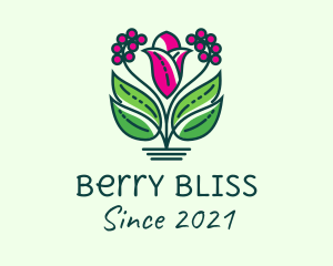 Pink Tulip Berries  logo design